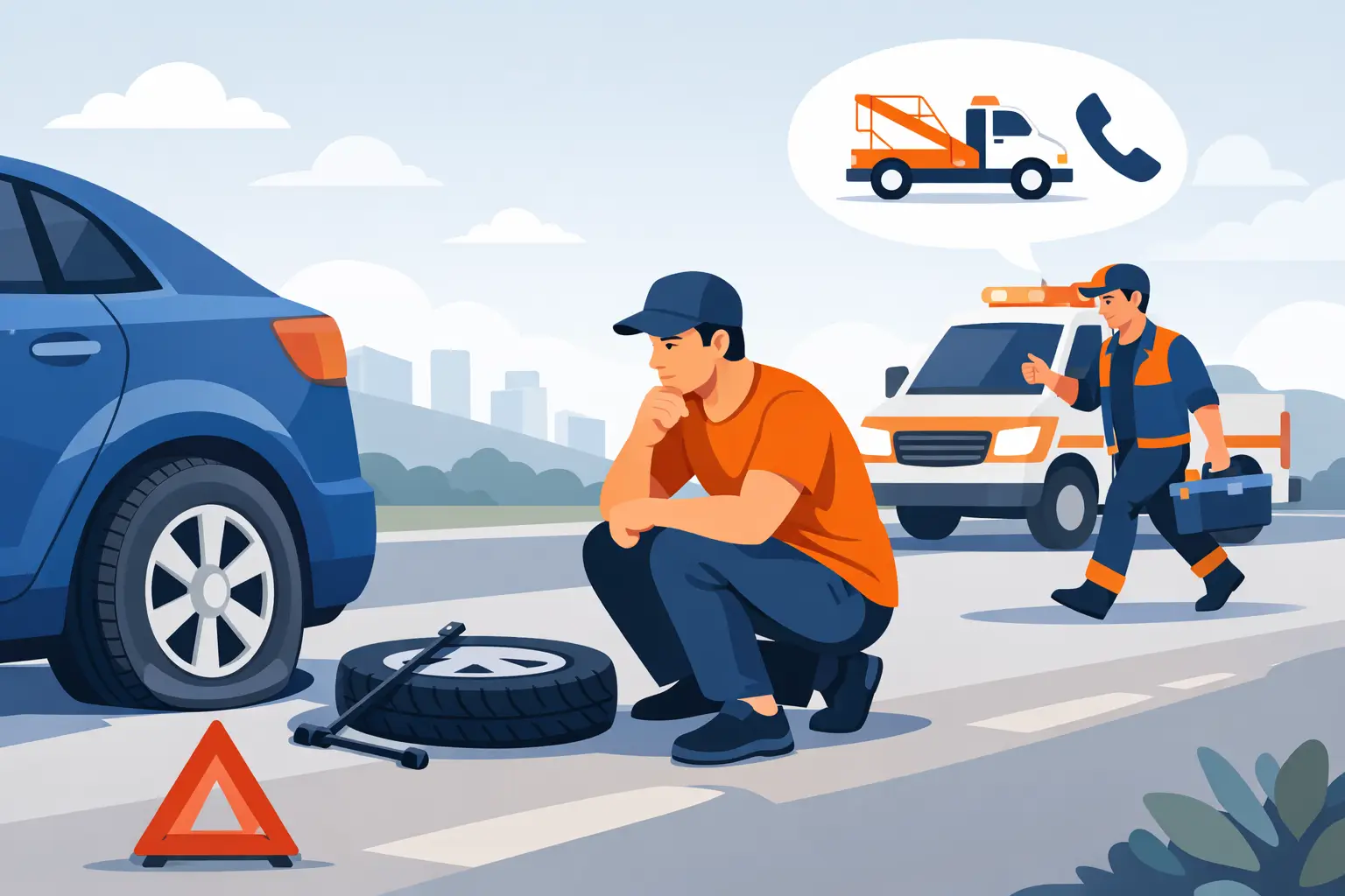 Flat Tyres: What to Do and When to Call Us