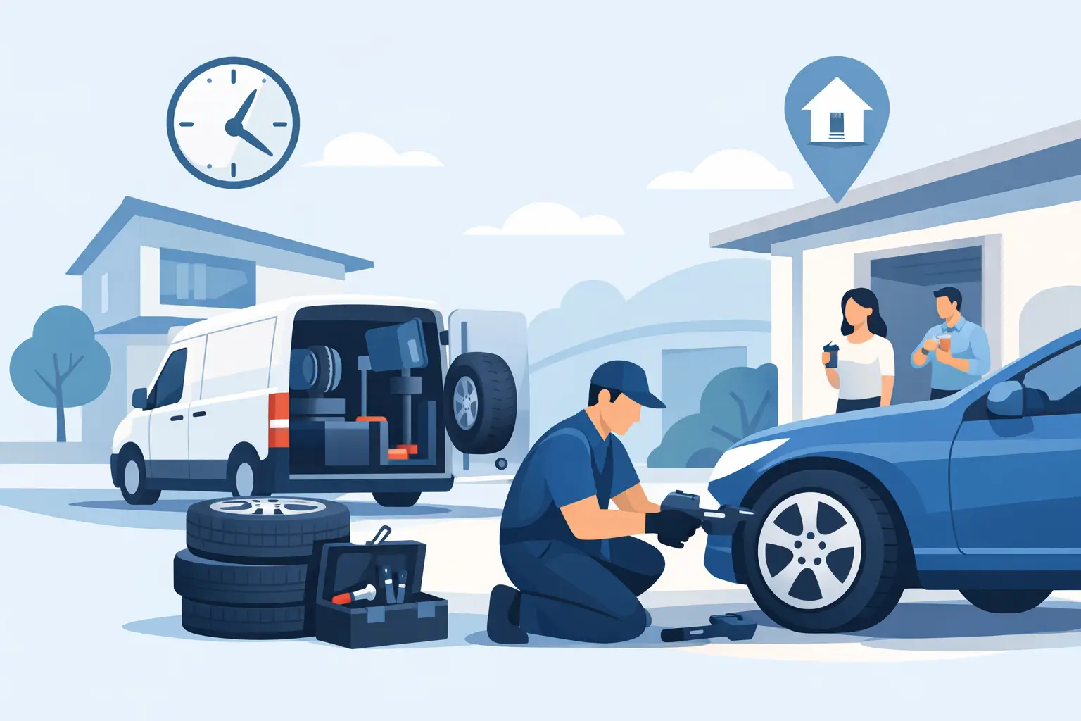 Same Day Tyre Fitting at Home When Time Matters